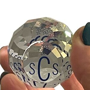 Swarovski Crystal SCS Member 1990s Faceted Paperweight 1.5"  Vintage Collectible